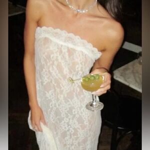 ISO Weworewhat strapless lace maxi dress